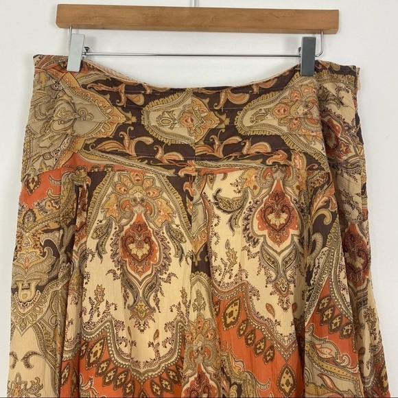 NYGARD COLLECTION Abstract Floral Paisley Vintage Style Silk Skirt Size 14P - Picture 2 of 8